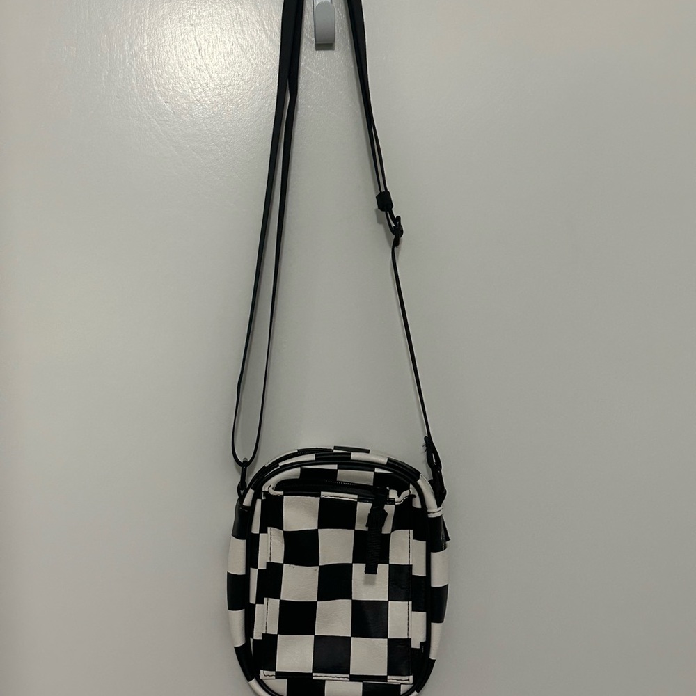 UO Black and White Checkered Crossbody Bag